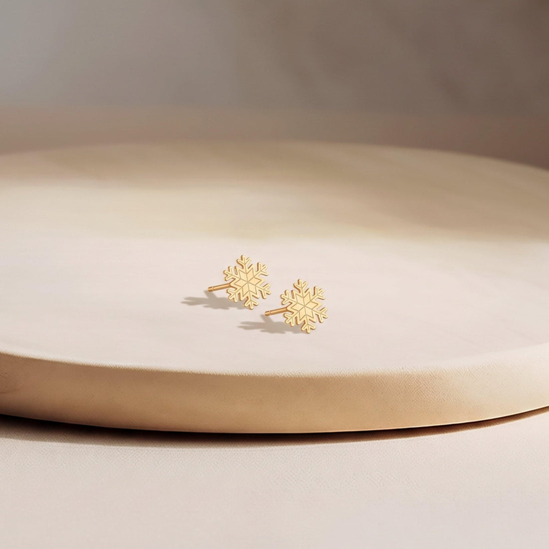 Snowflake Charm Stud Earrings