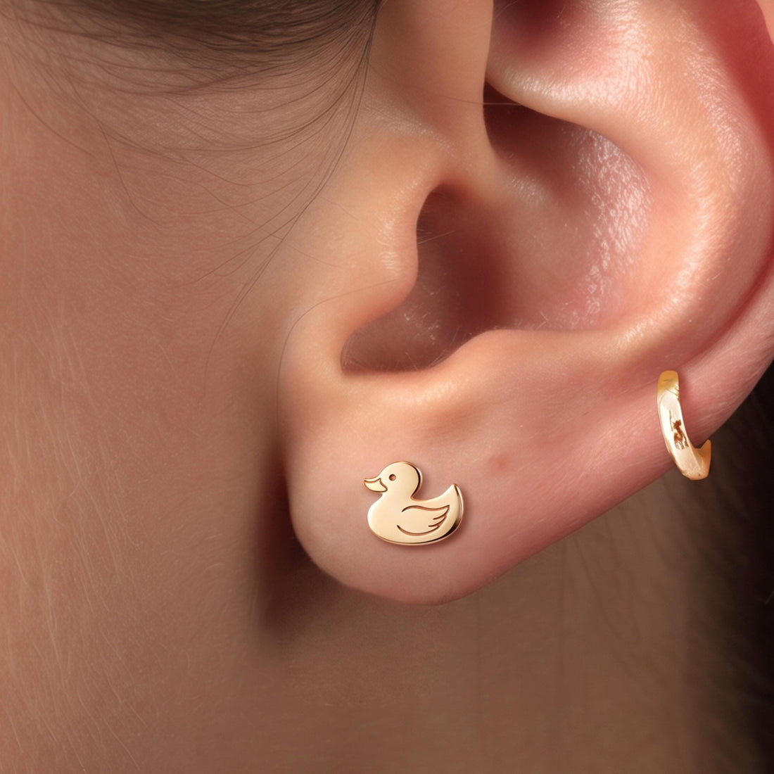 Duck Charm Stud Earrings