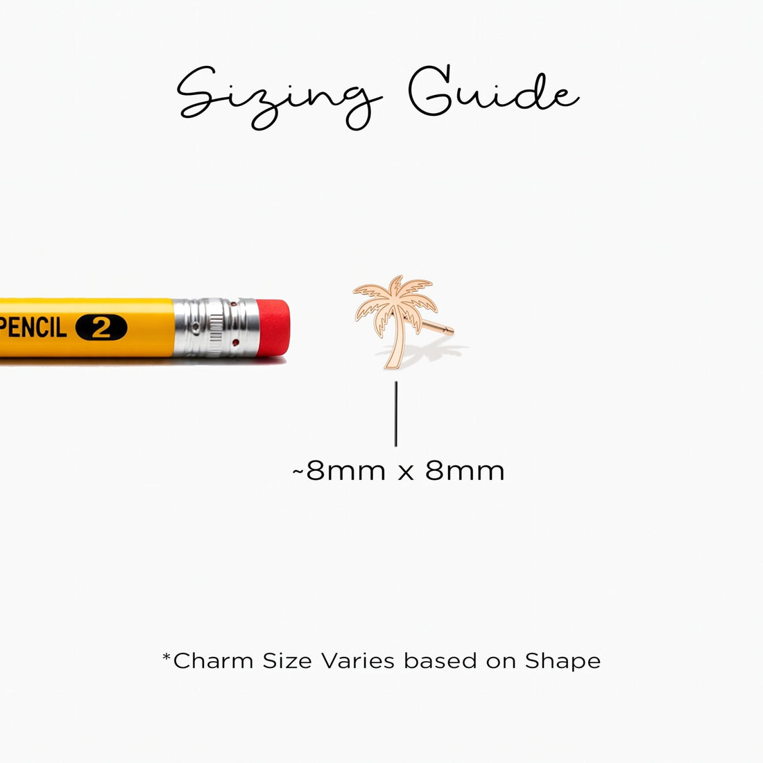 Palm Tree Charm Stud Earrings