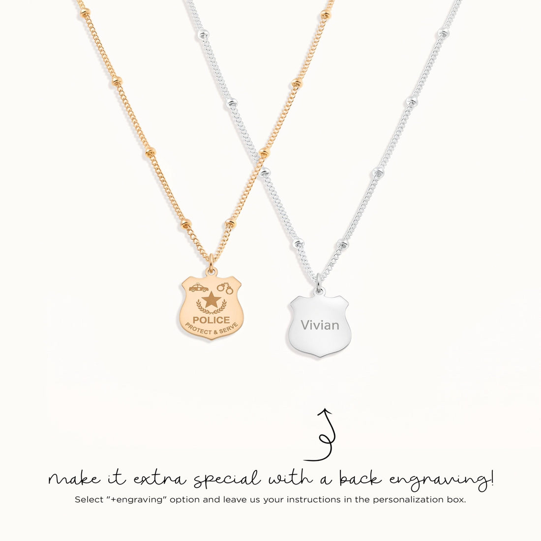 Police Badge Beady Necklace