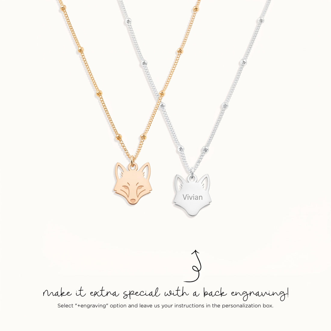 Fox Head Charm Necklace