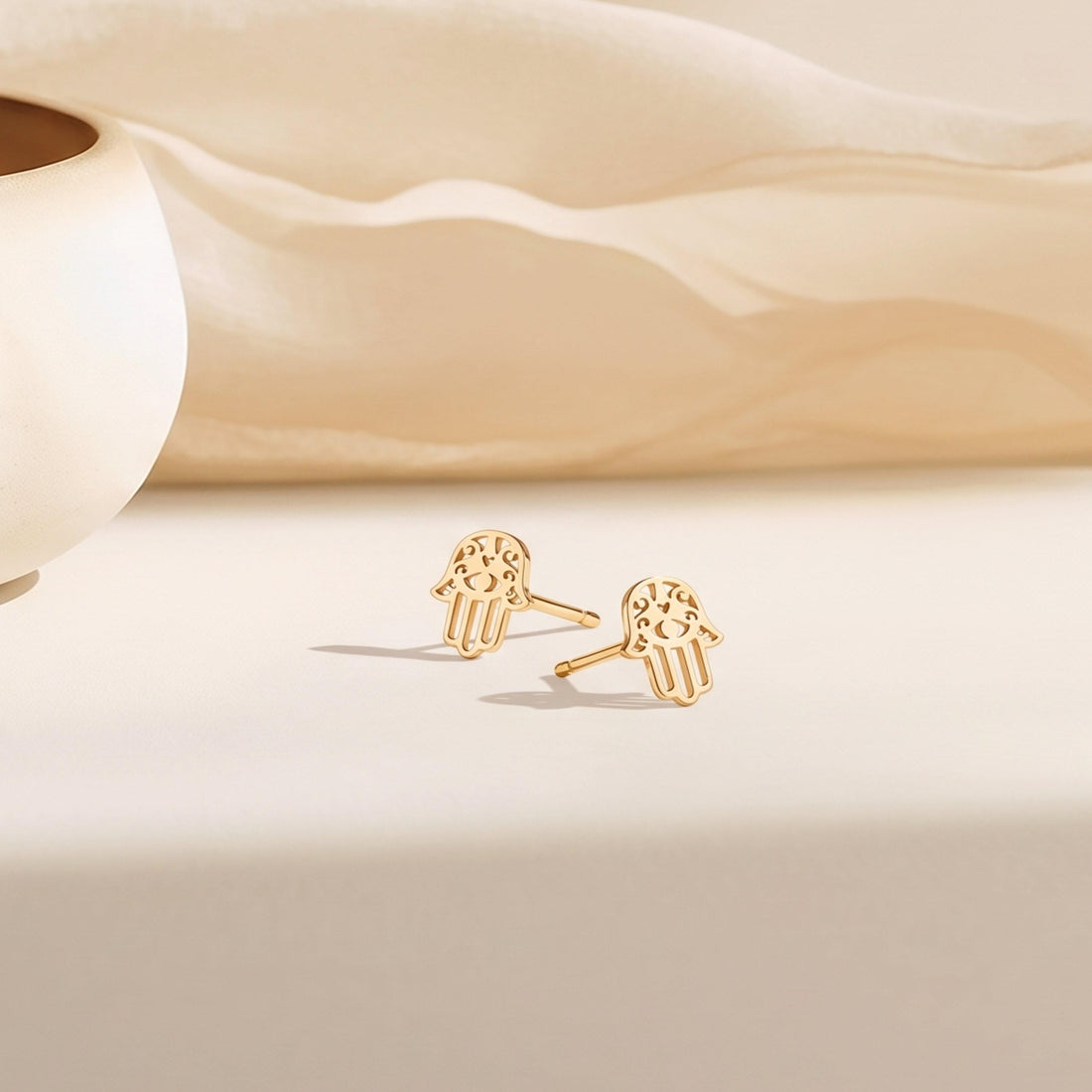 Hamsa Hand Stud Earrings