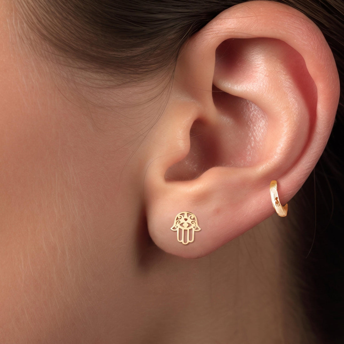 Hamsa Hand Stud Earrings