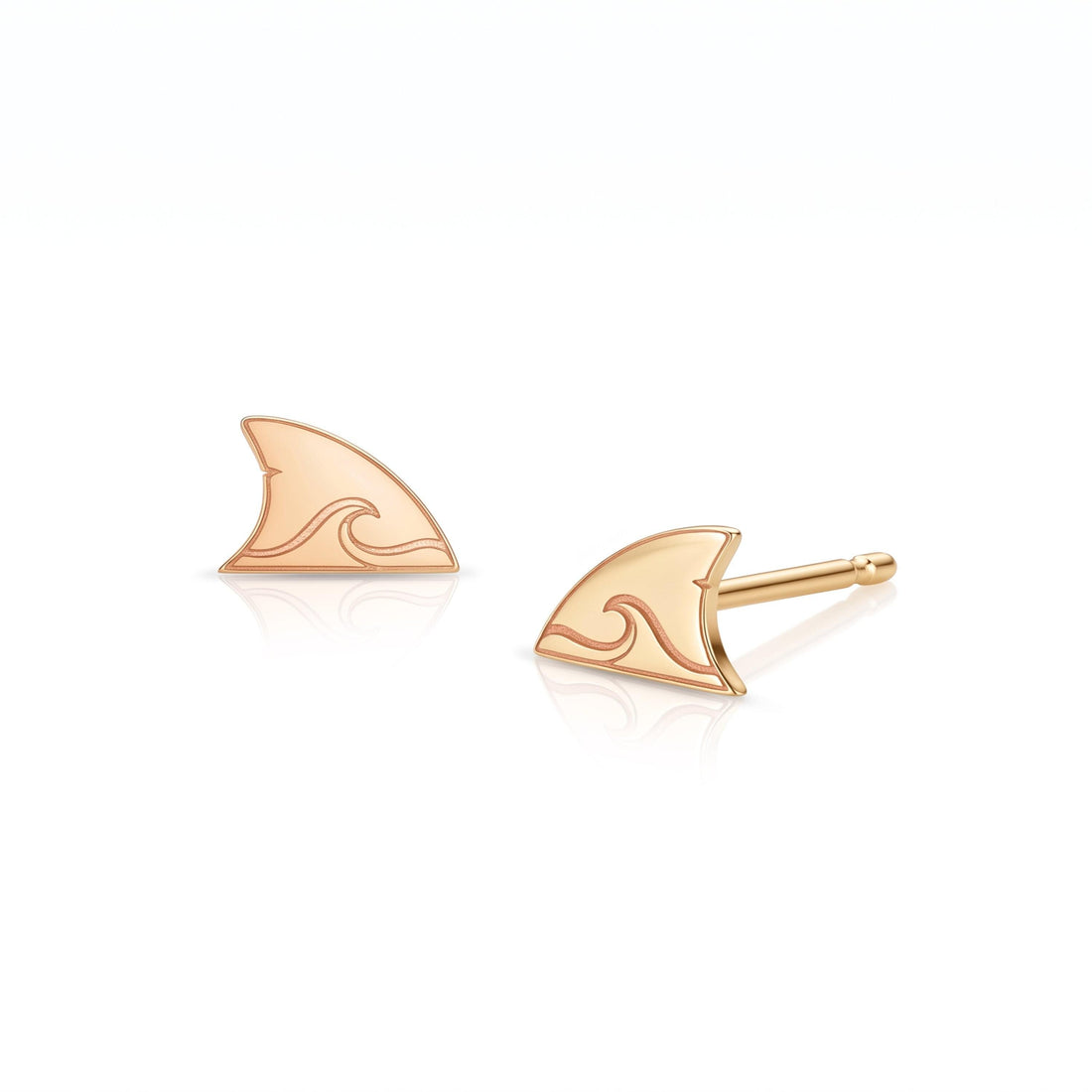 Shark Fin Wave Stud Earrings
