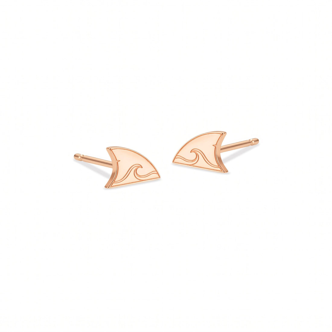 Shark Fin Wave Stud Earrings
