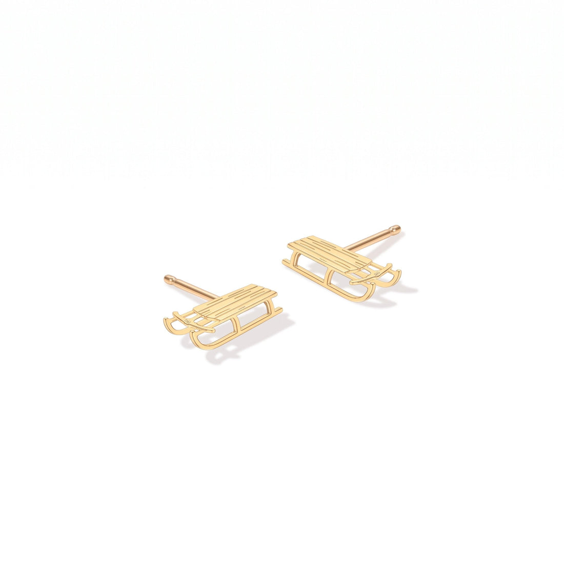 Snow Sled Charm Stud Earrings