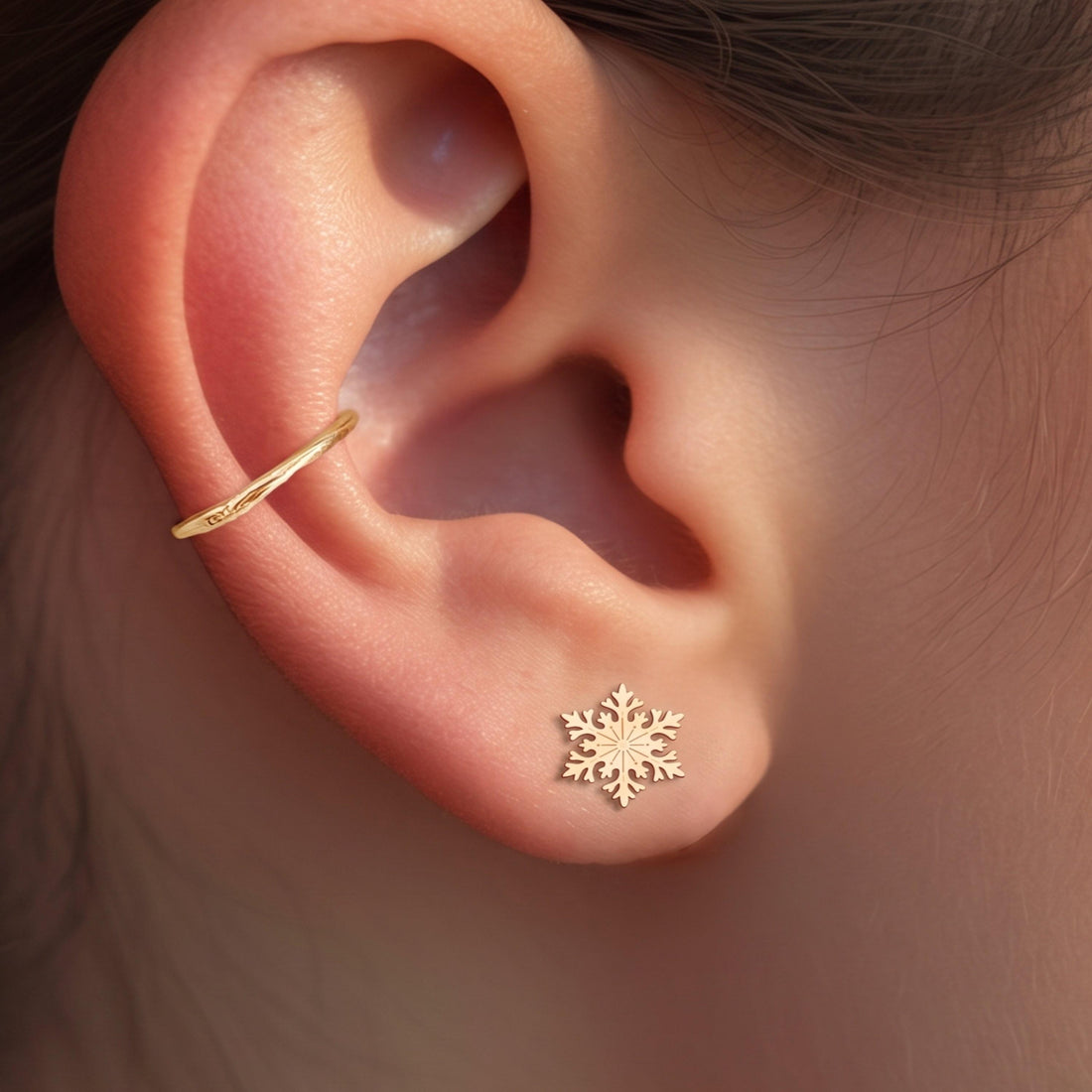 Snowflake Winter Stud Earrings