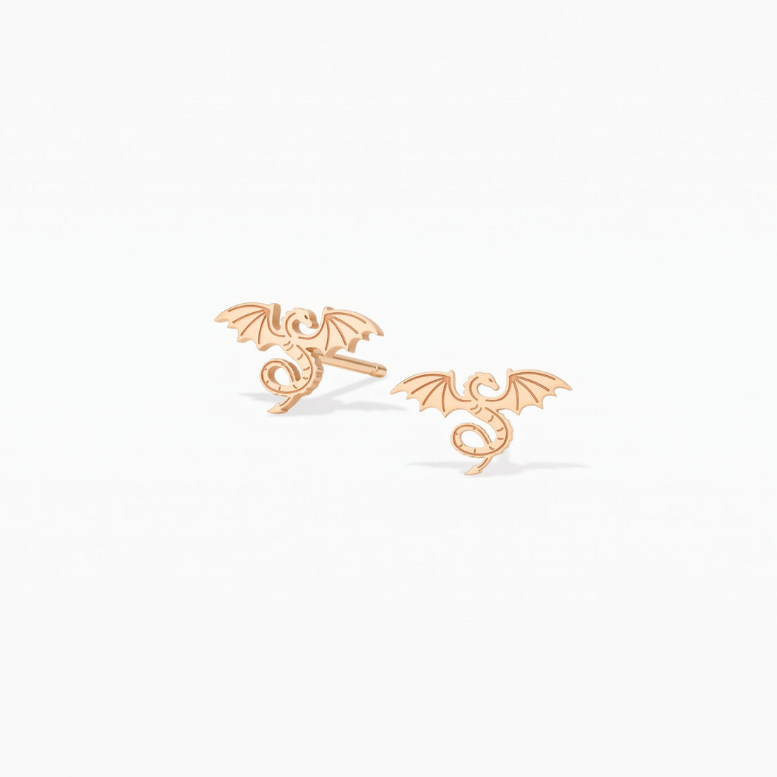 Winged Dragon Charm Stud Earrings