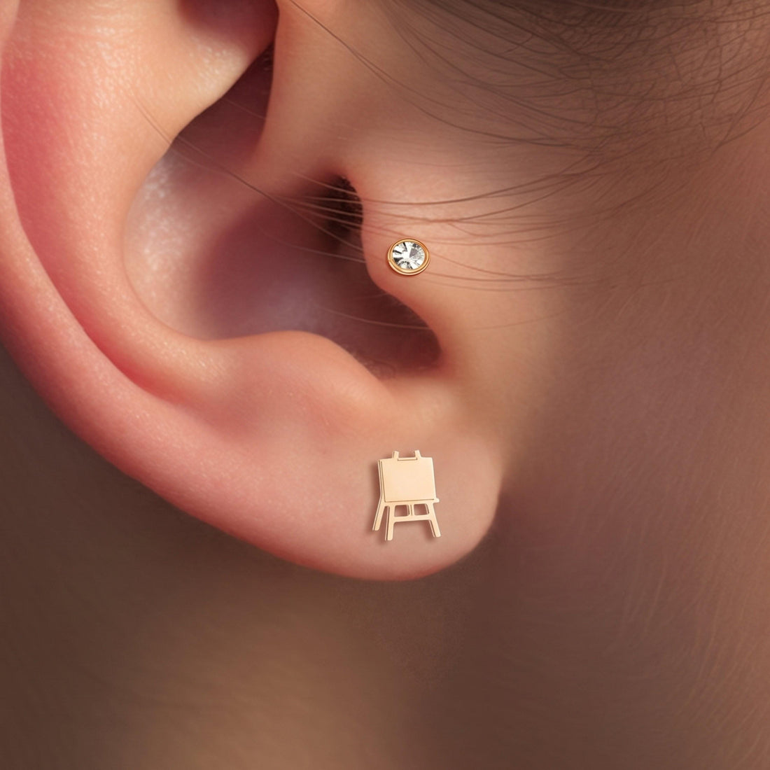 Art Easel Stud Earrings