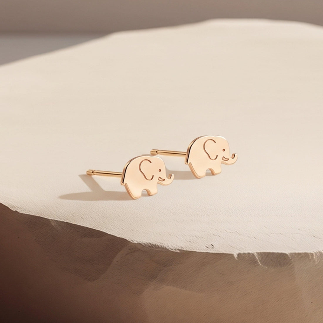 Elephant Charm Stud Earrings