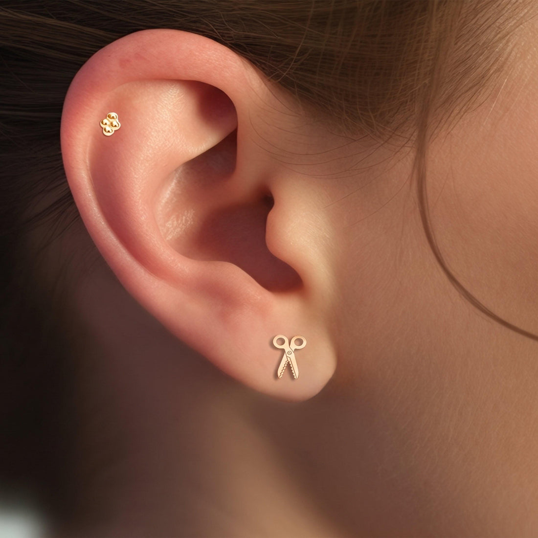 Barber Scissors Stud Earrings