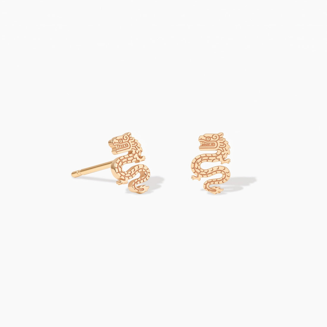 Chinese Dragon Charm Stud Earrings