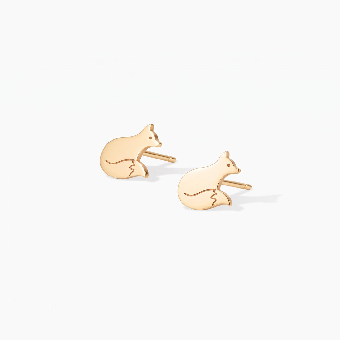 Curled Fox Stud Earrings