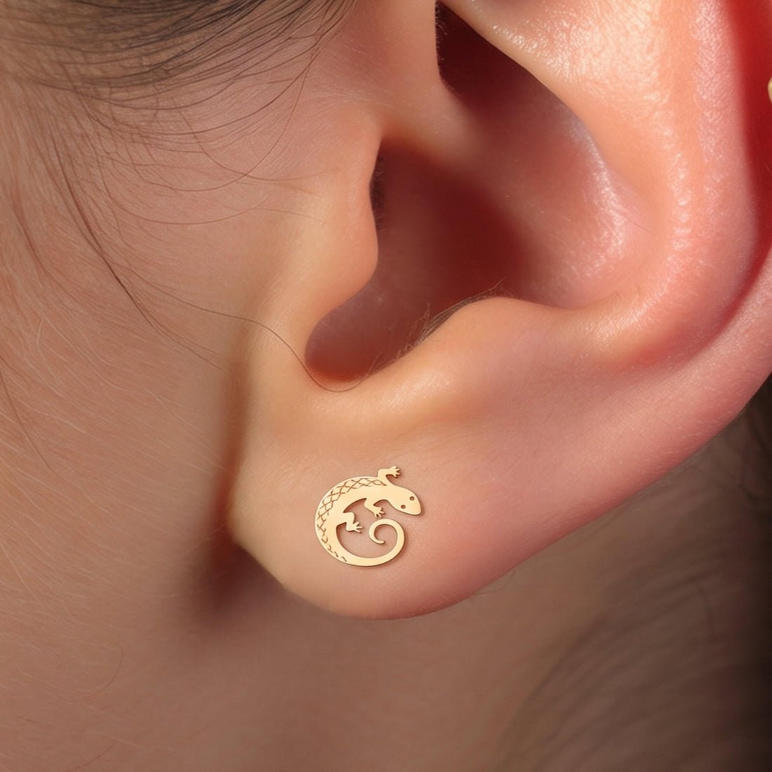 Gecko Lizard Stud Earrings