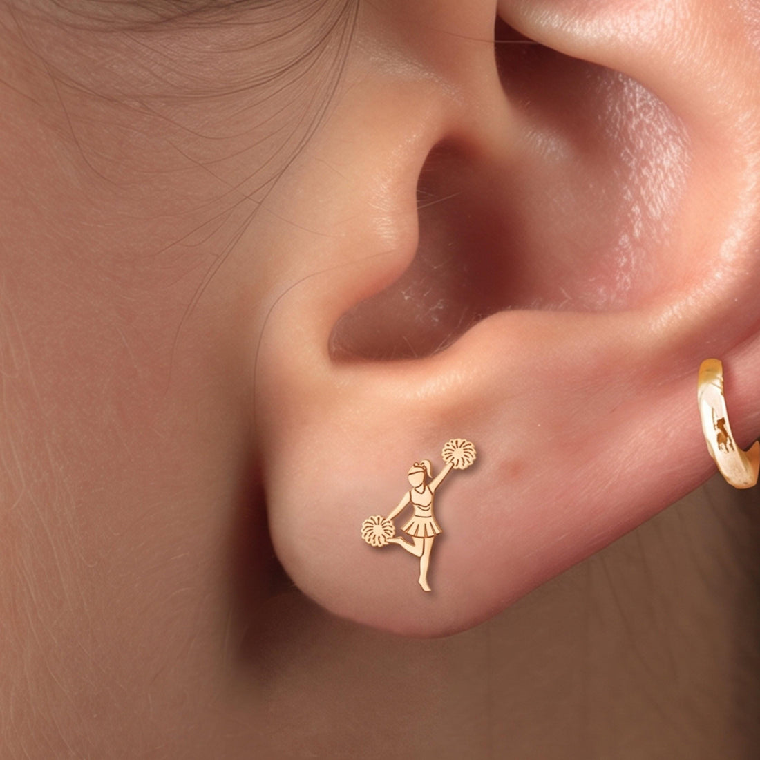 Cheerleader Pom Pom Stud Earrings