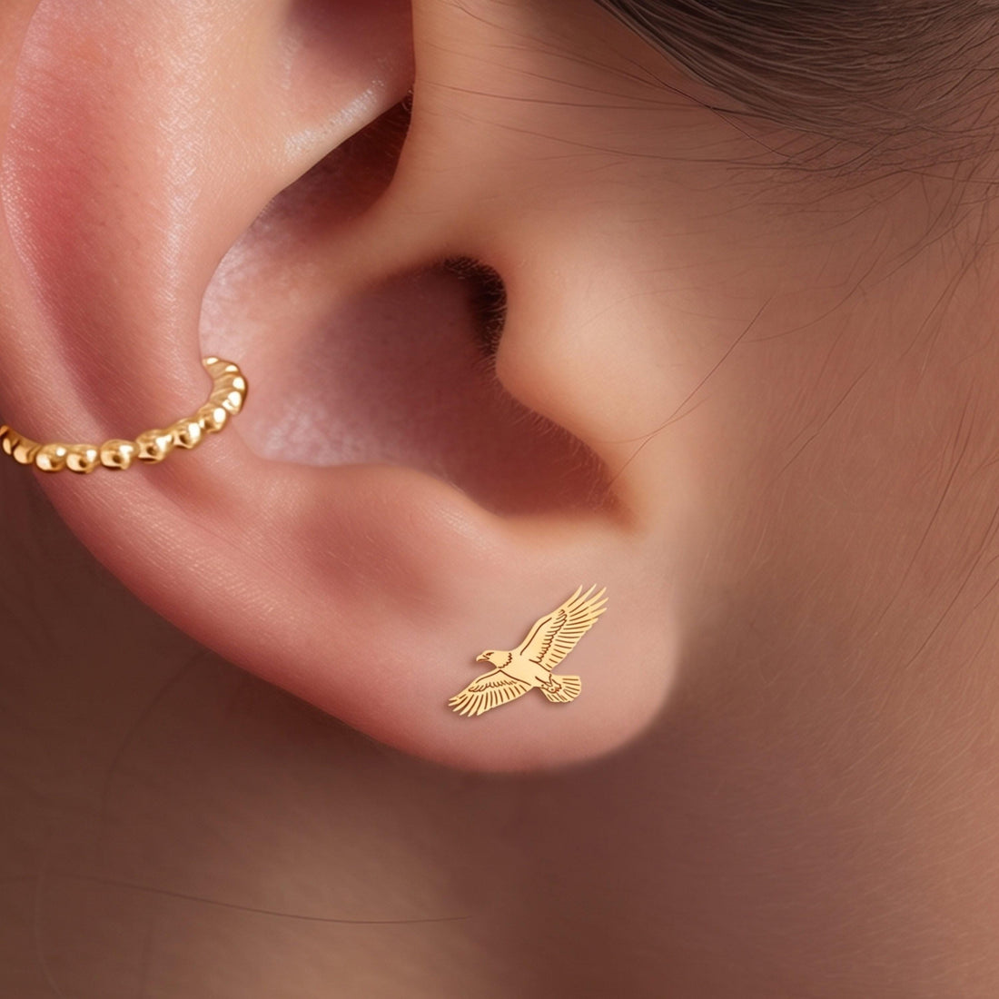 Flying Eagle Stud Earrings