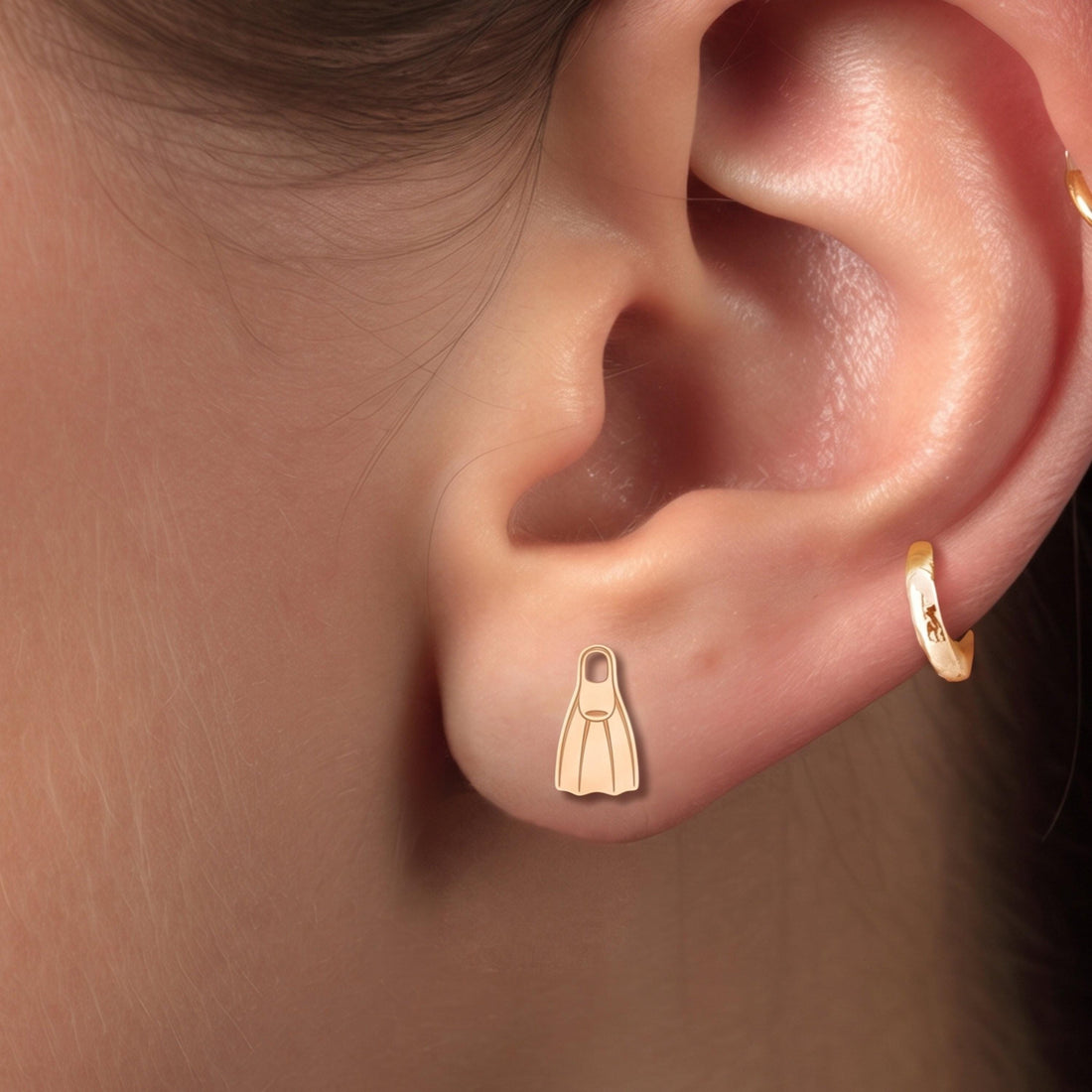 Diver Fin Stud Earrings