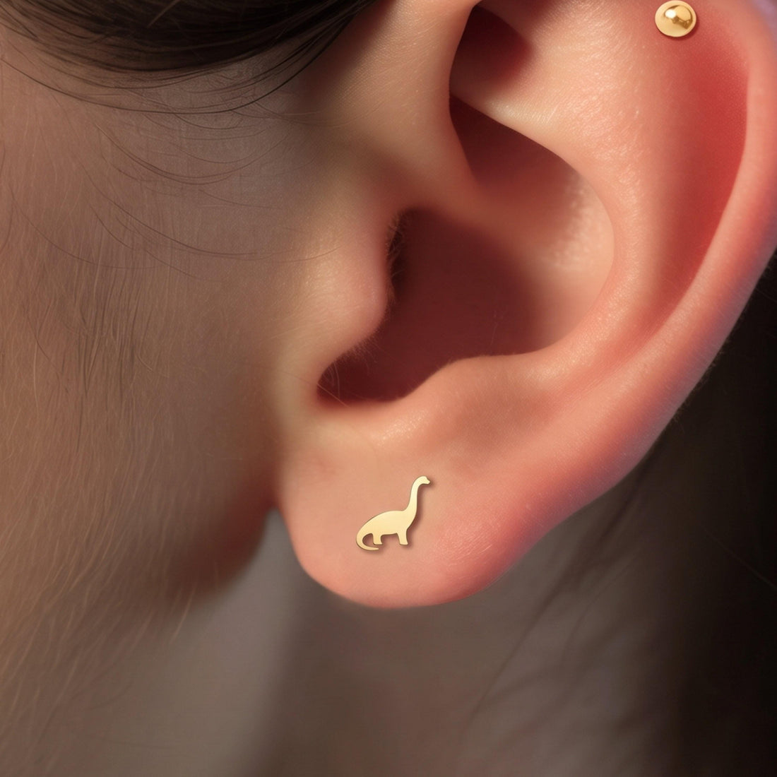 Brontosaurus Charm Stud Earrings