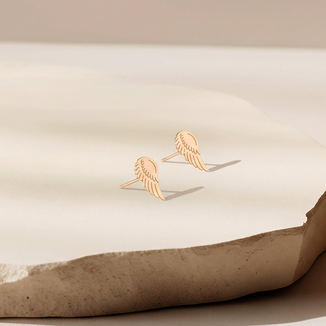 Angel Wings Charm Stud Earrings
