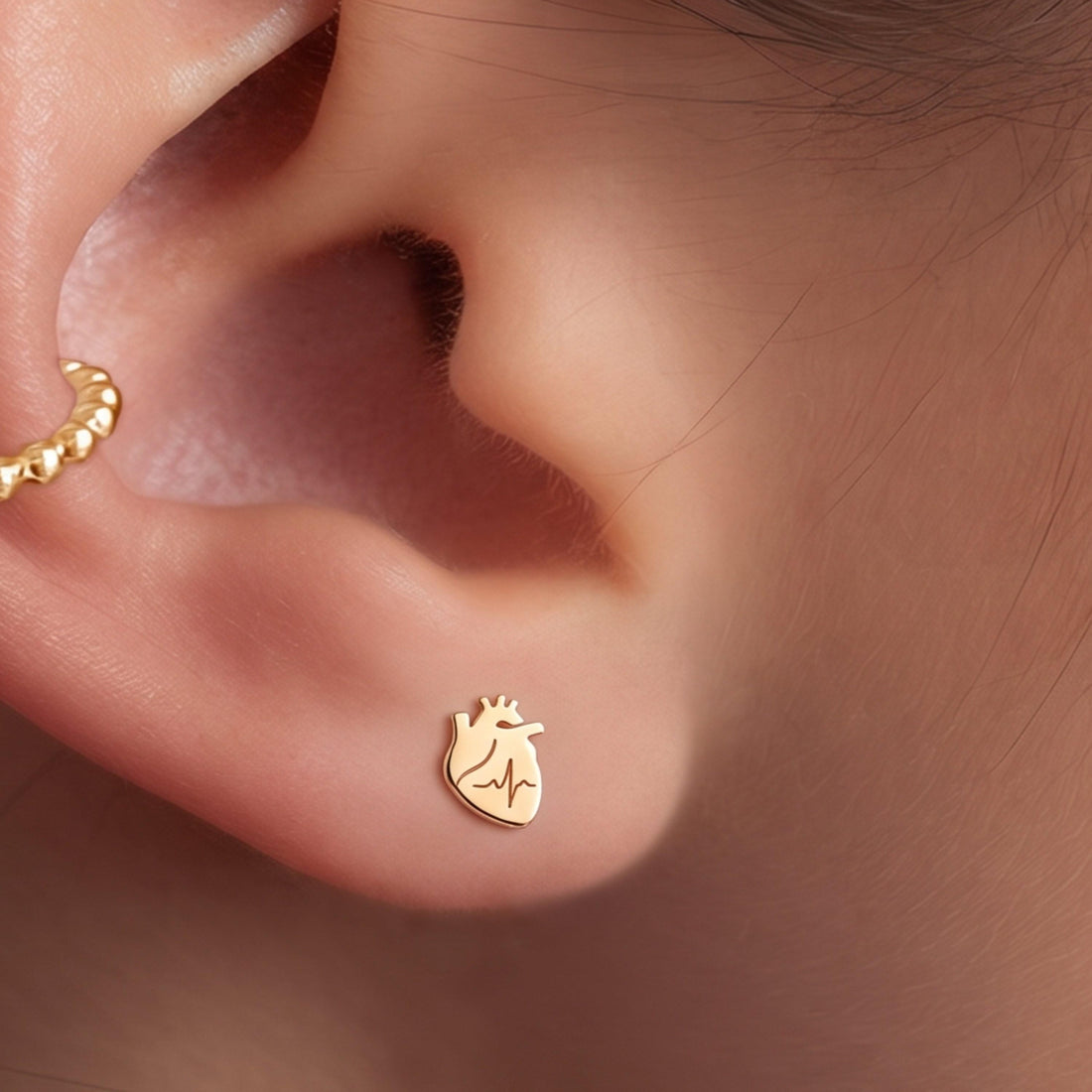 Anatomical Heart Stud Earrings