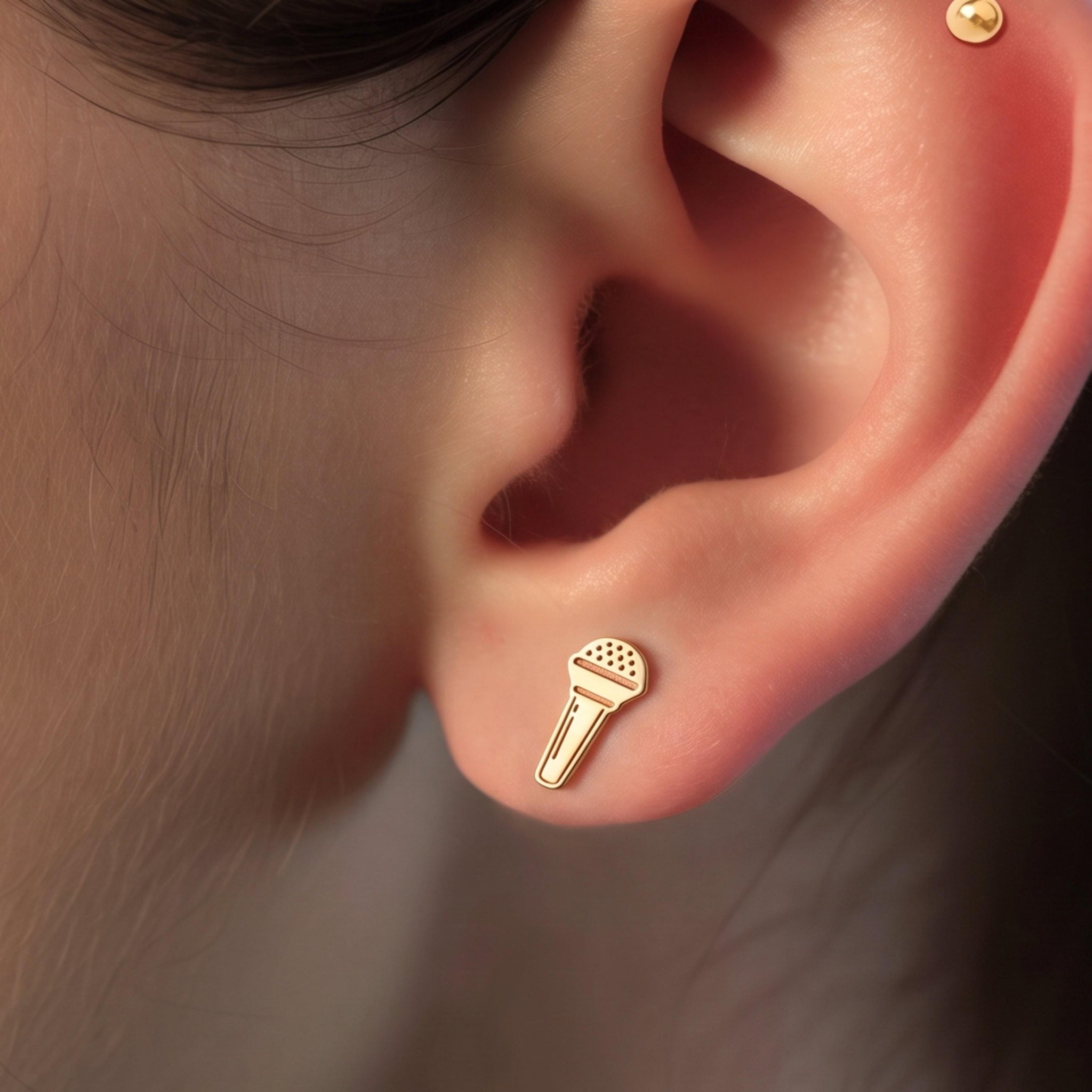 Microphone Singer Stud Earrings