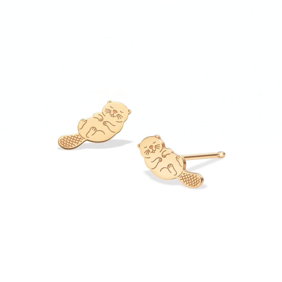 Sea Otter Charm Stud Earrings