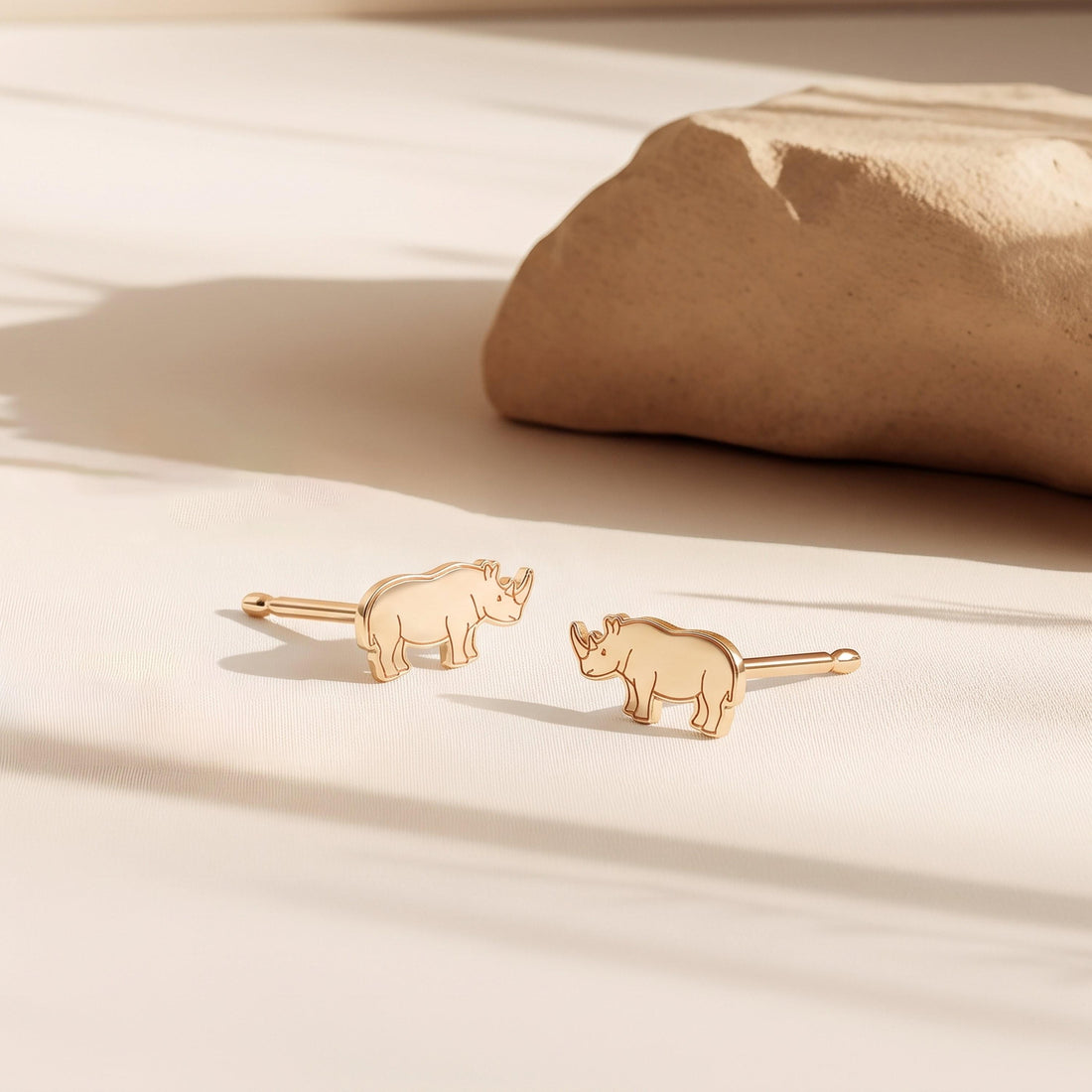 Rhino Profile Stud Earrings
