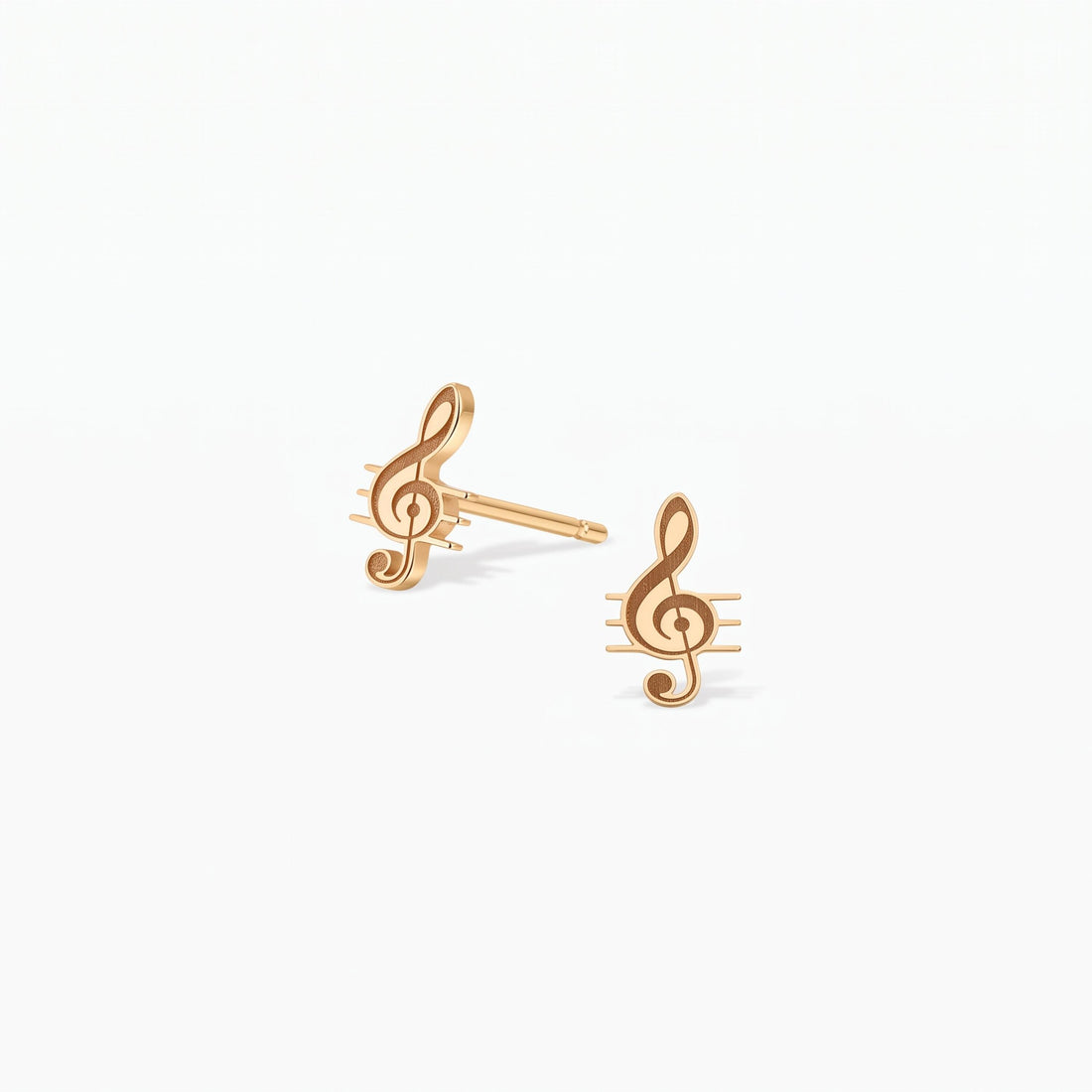Treble Clef Charm Stud Earrings