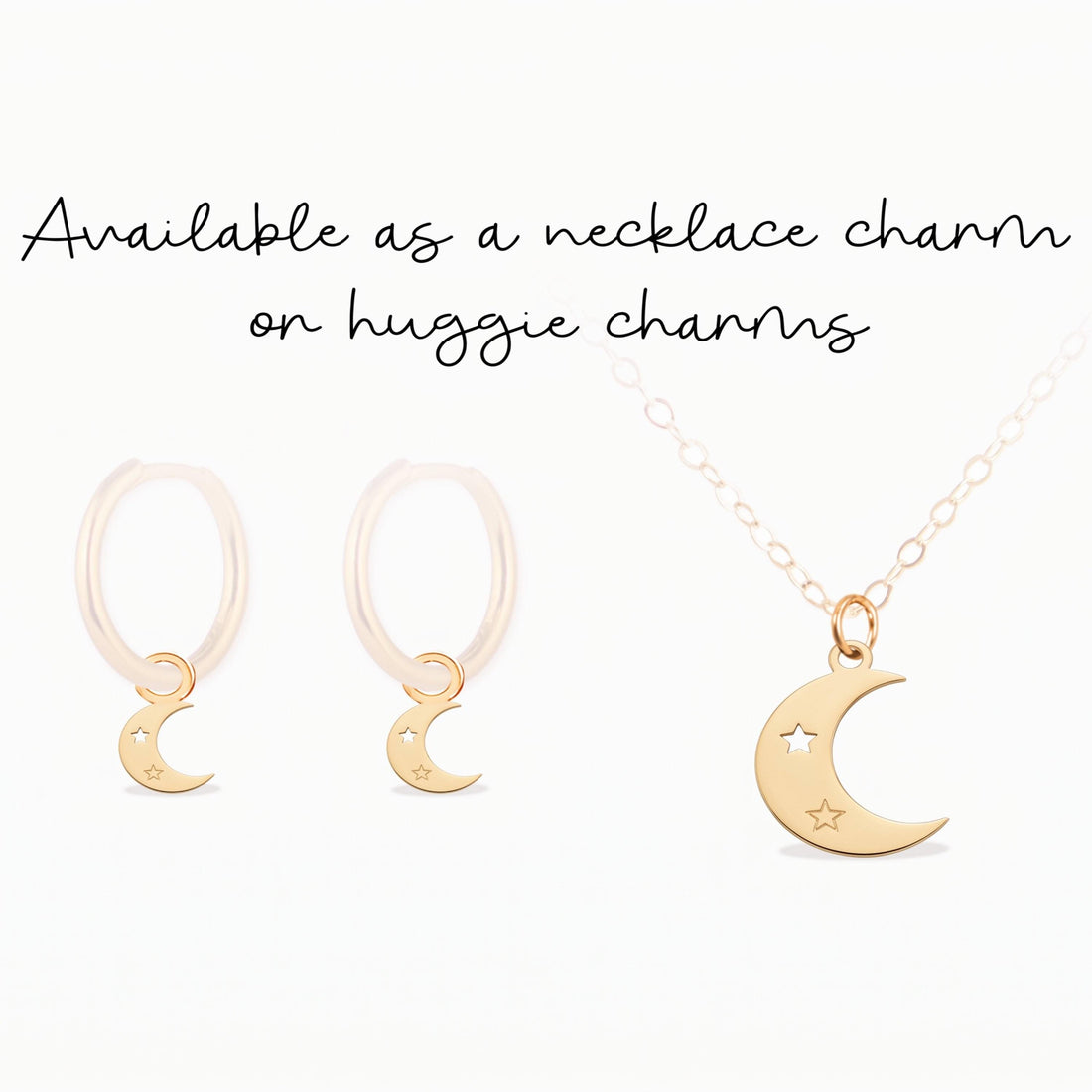 Crescent Moon Star Charm Pendant