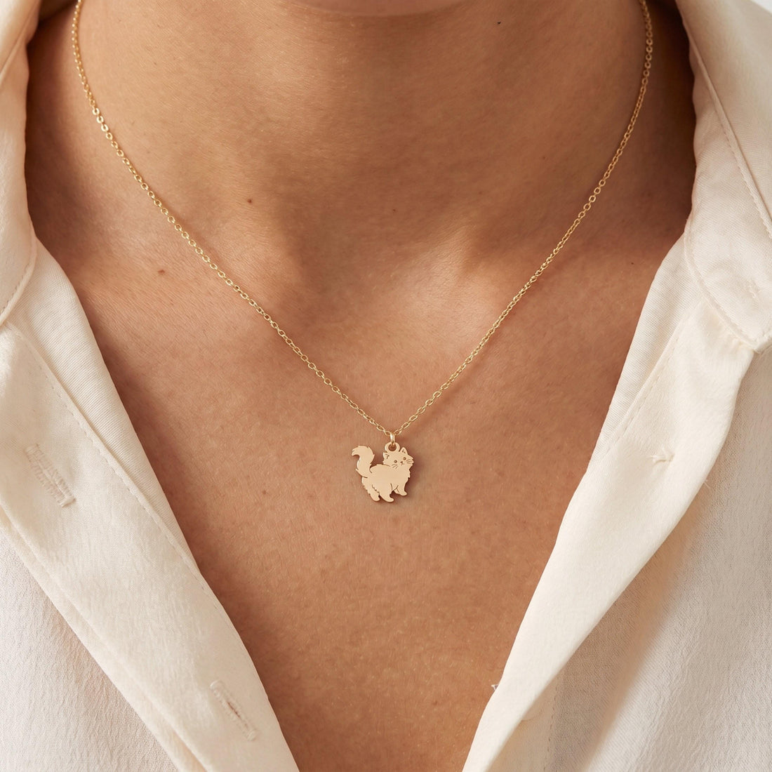 Persian Cat Necklace Charm