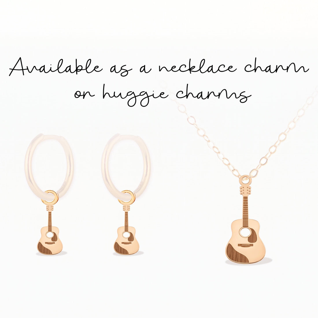 Acoustic Guitar Necklace Charm