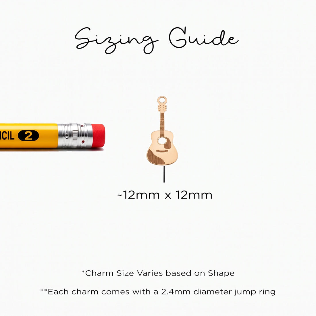 Acoustic Guitar Necklace Charm