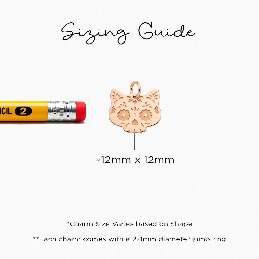 Sugar Skull Cat Necklace Charm
