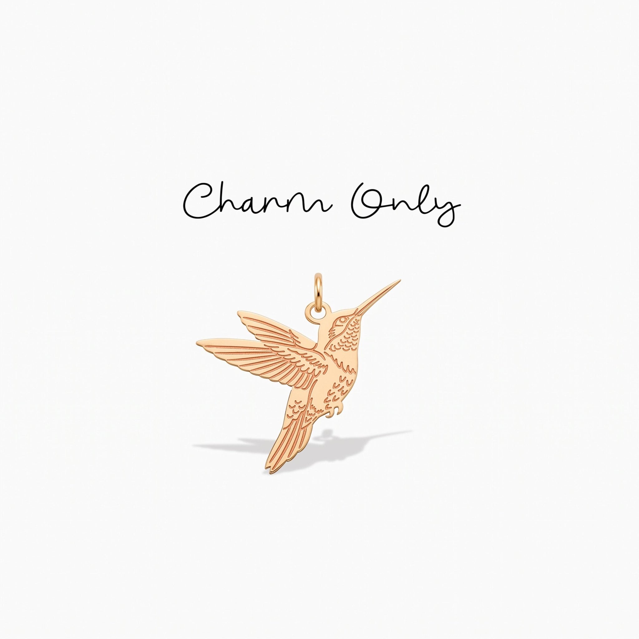 Flying Hummingbird Charm Pendant