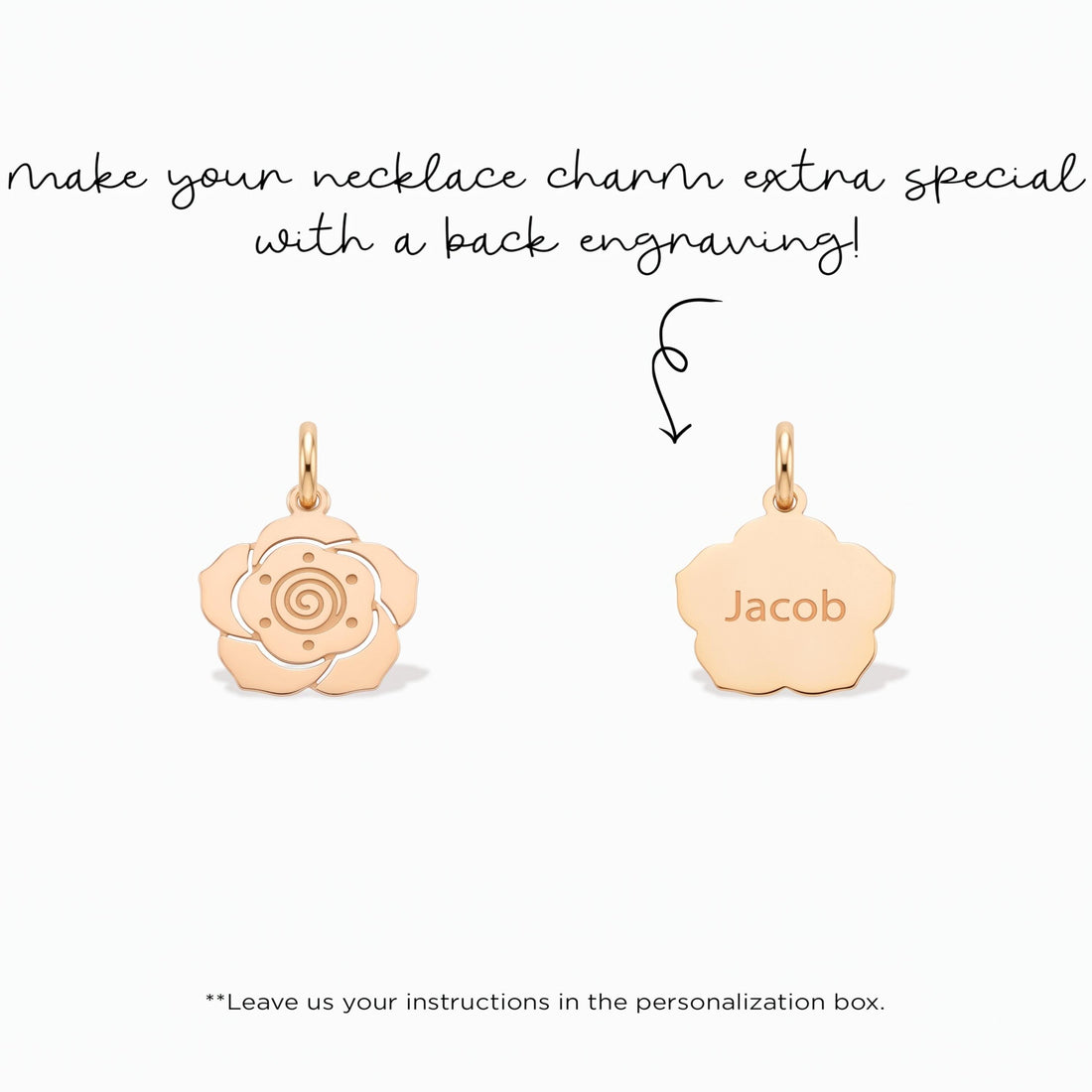 Rose Petal Necklace Charm
