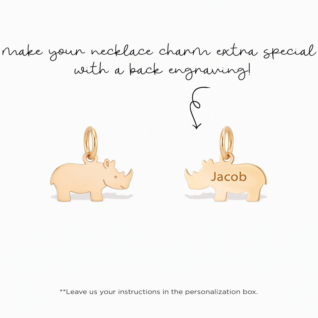 Rhinoceros Necklace Charm