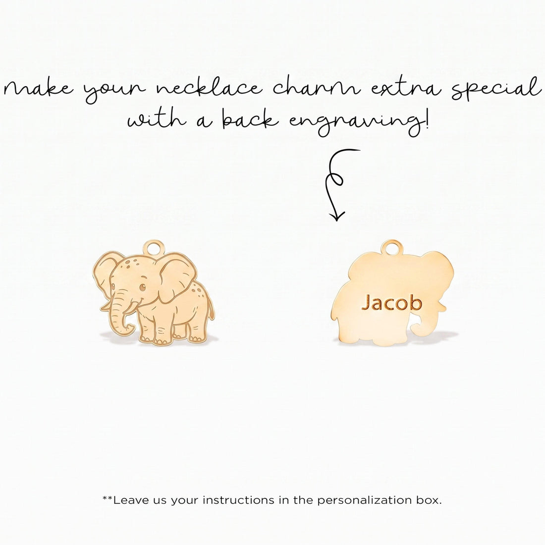 Baby Elephant Necklace Charm