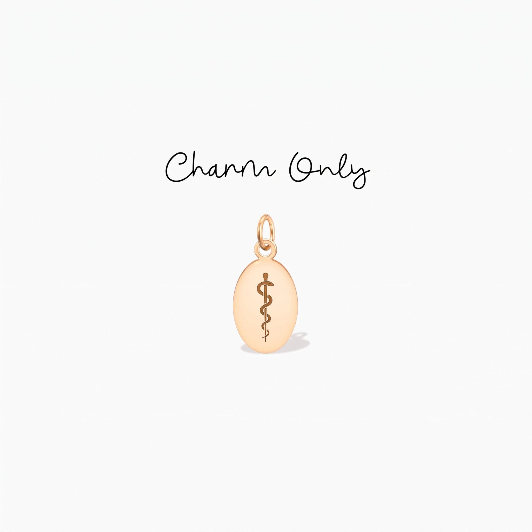 Asclepius Caduceus Medical Charm