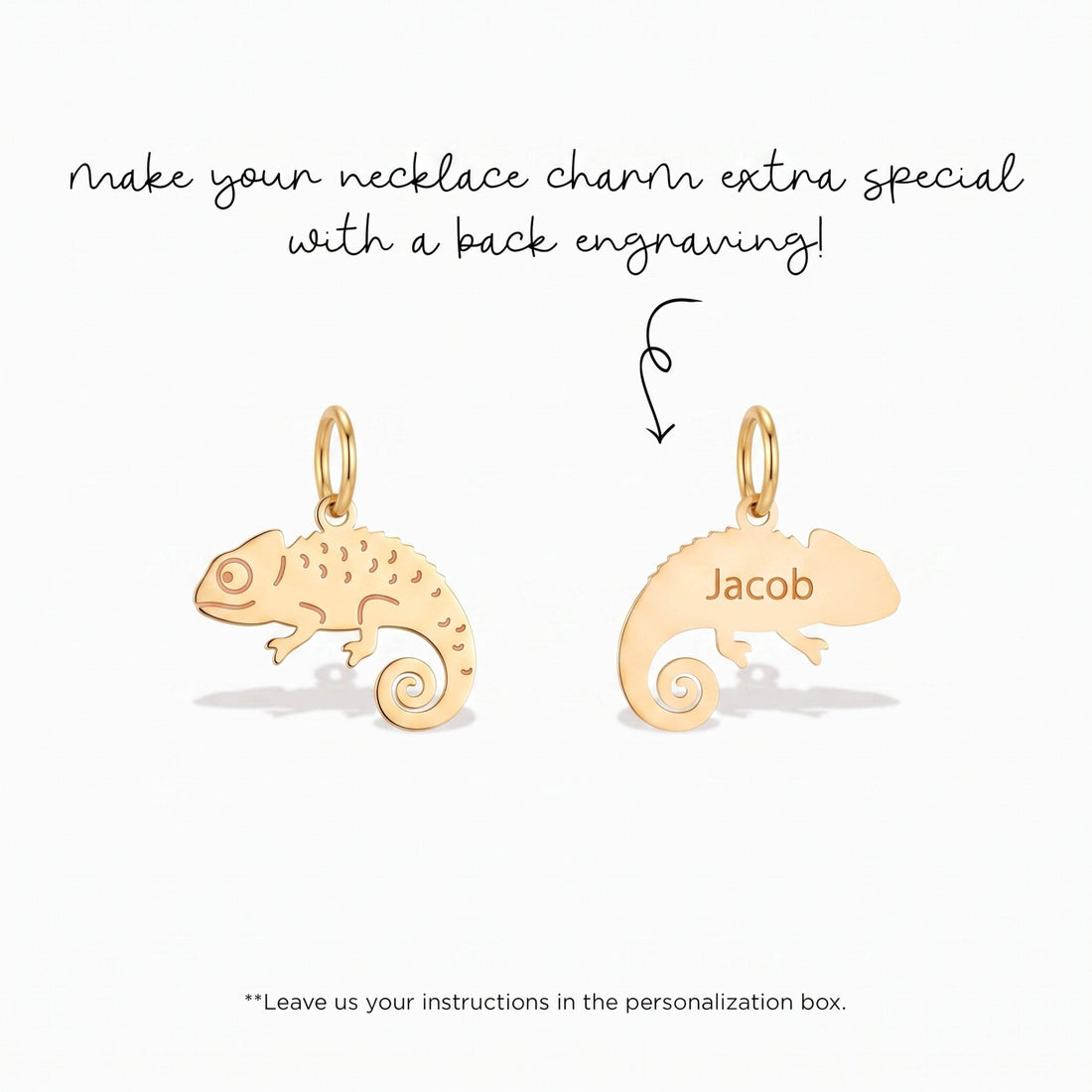 Chameleon Lizard Necklace Charm
