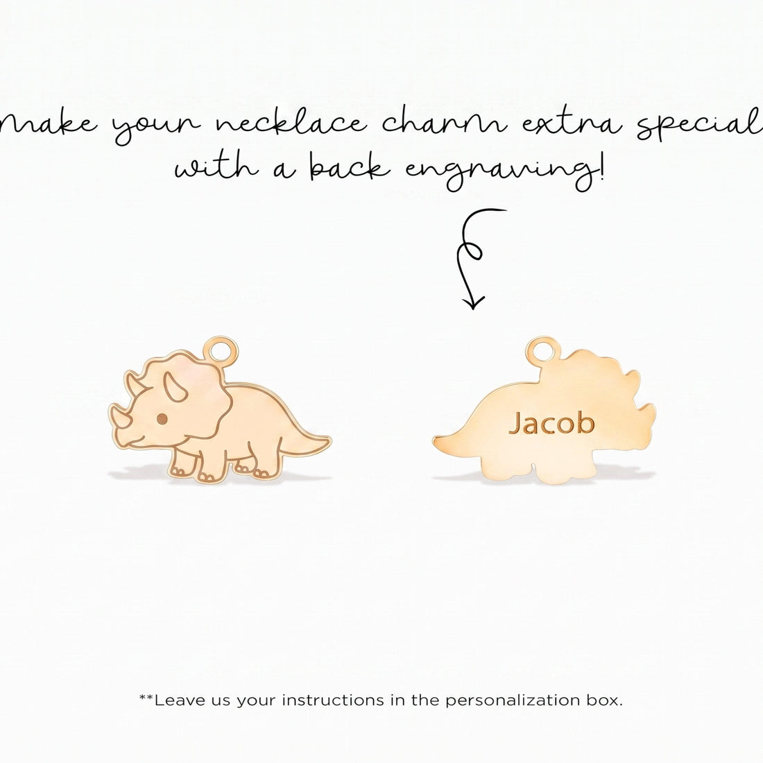 Dainty Triceratops Necklace Charm