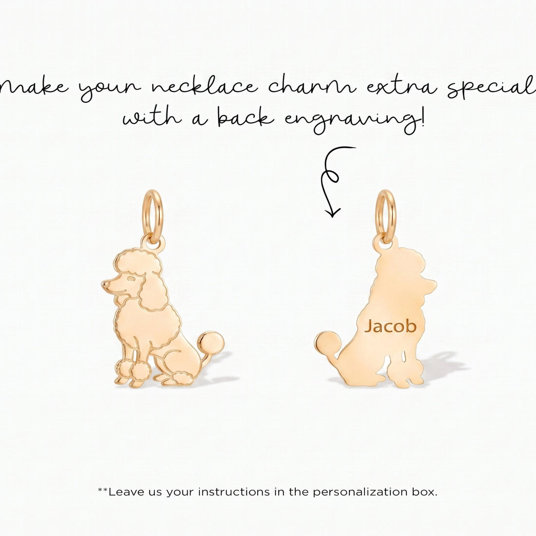 Poodle Dog Necklace Charm