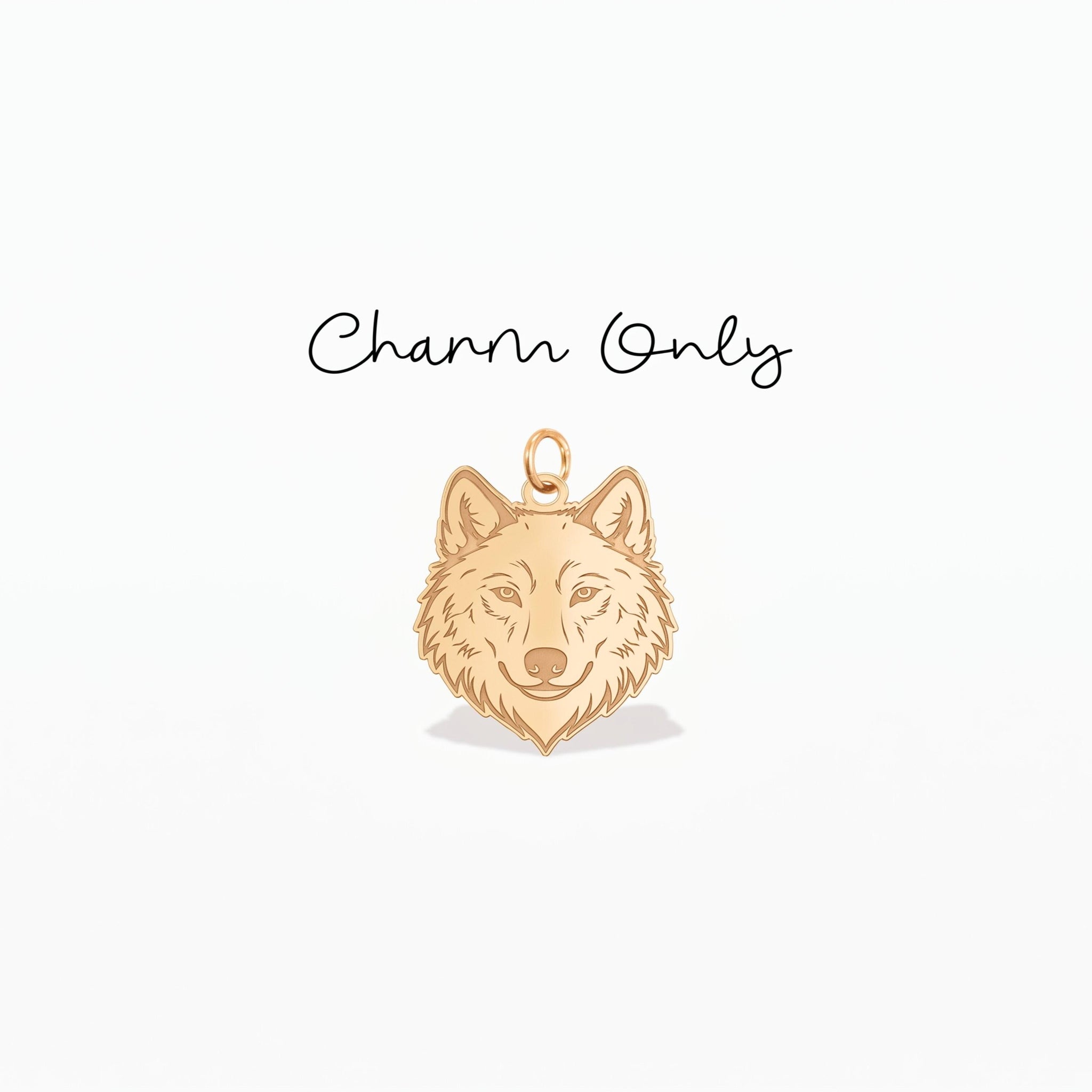 Wolf Head Necklace Charm