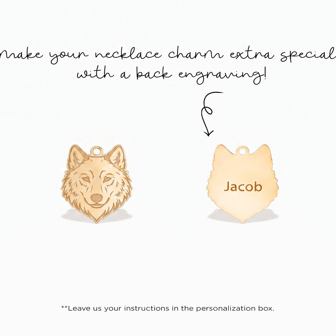 Wolf Head Necklace Charm