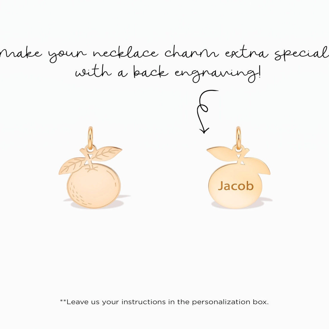 Peach Leaf Necklace Charm