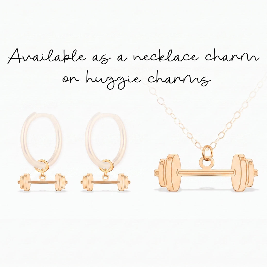 Dumbbell Weightlifter Necklace Charm