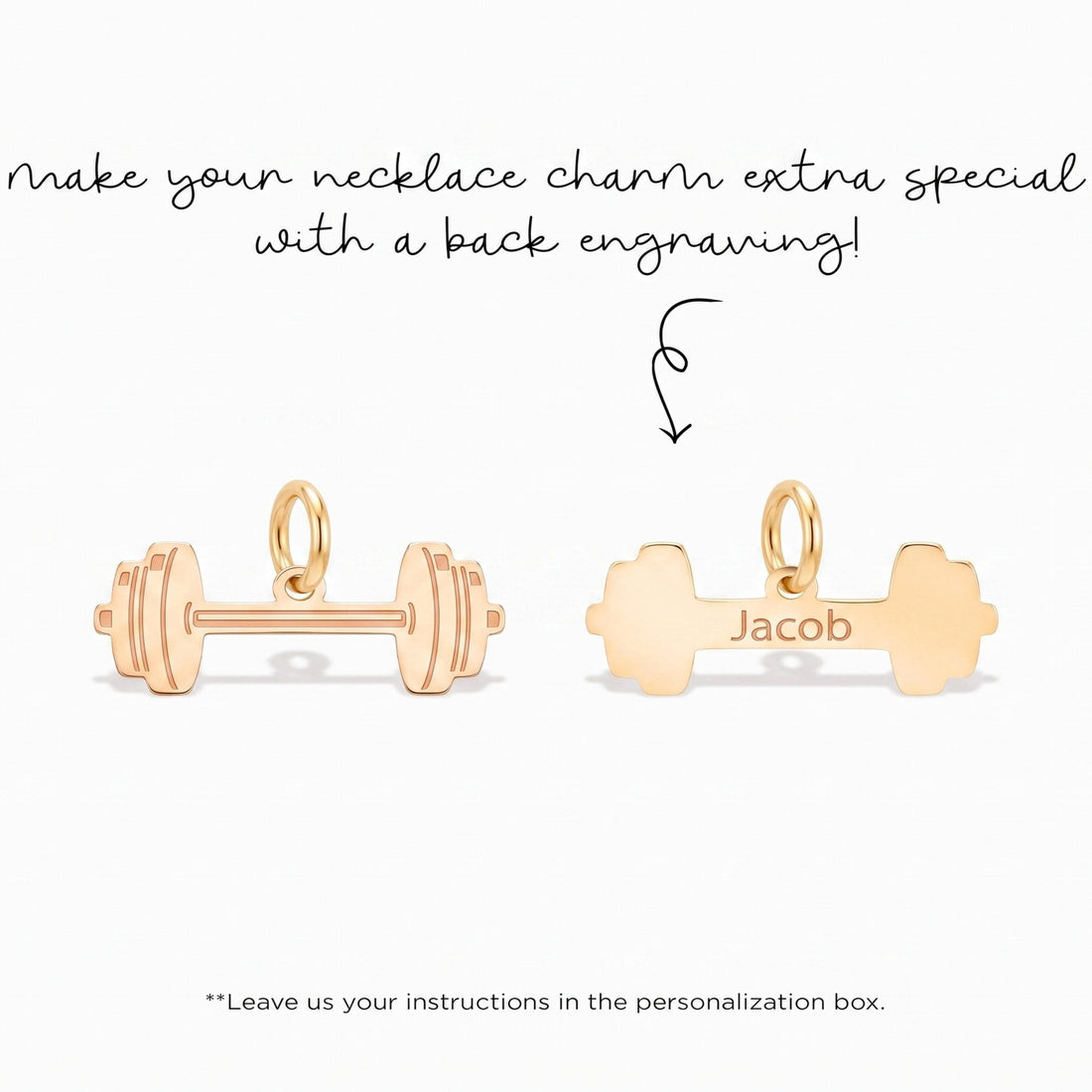 Dumbbell Weightlifter Necklace Charm