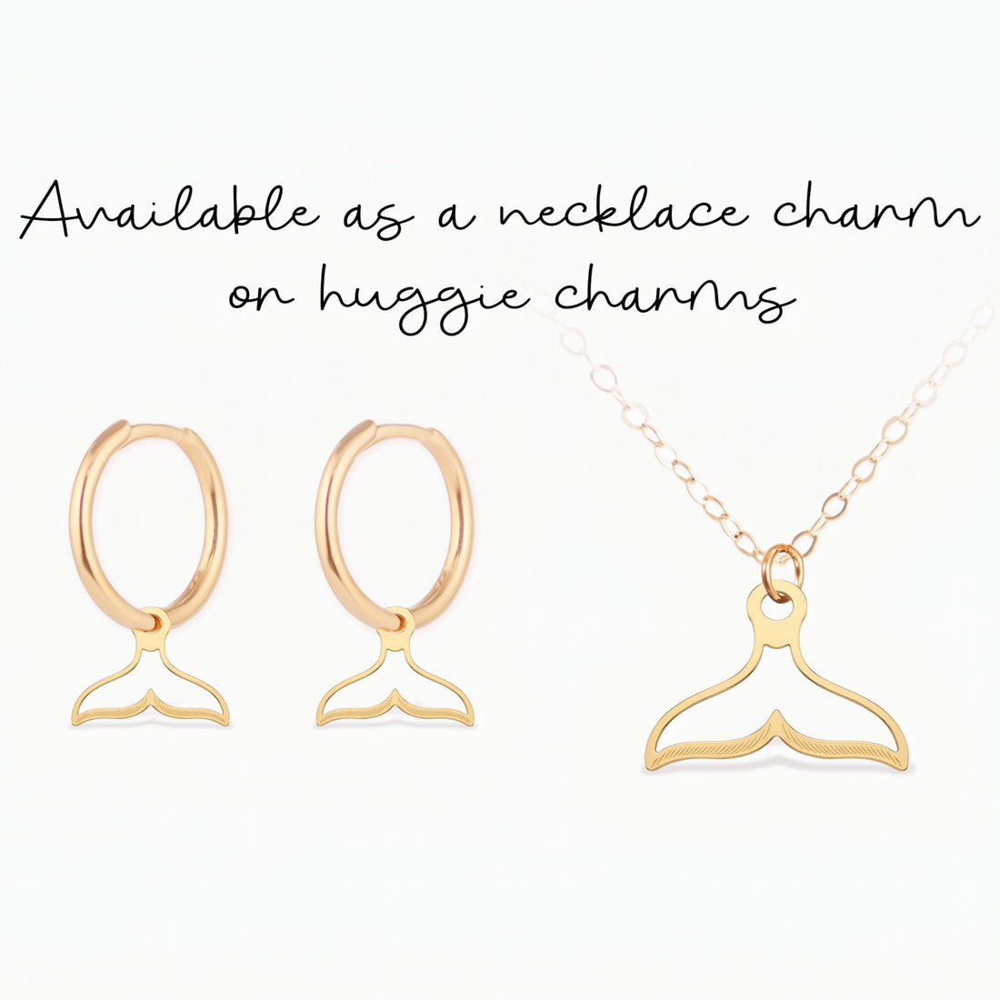 Whale Tail Necklace Charm