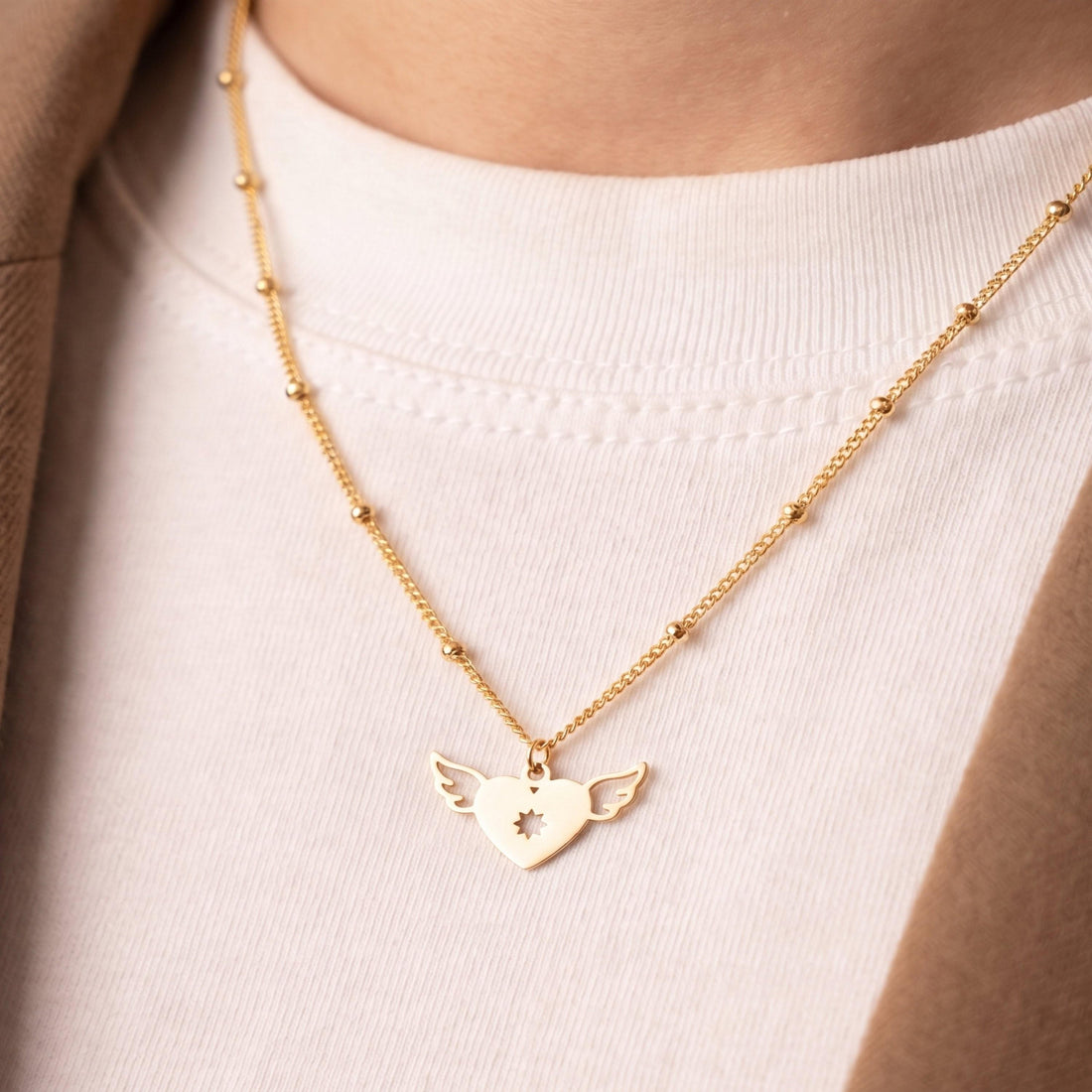 Winged Heart Necklace Charm