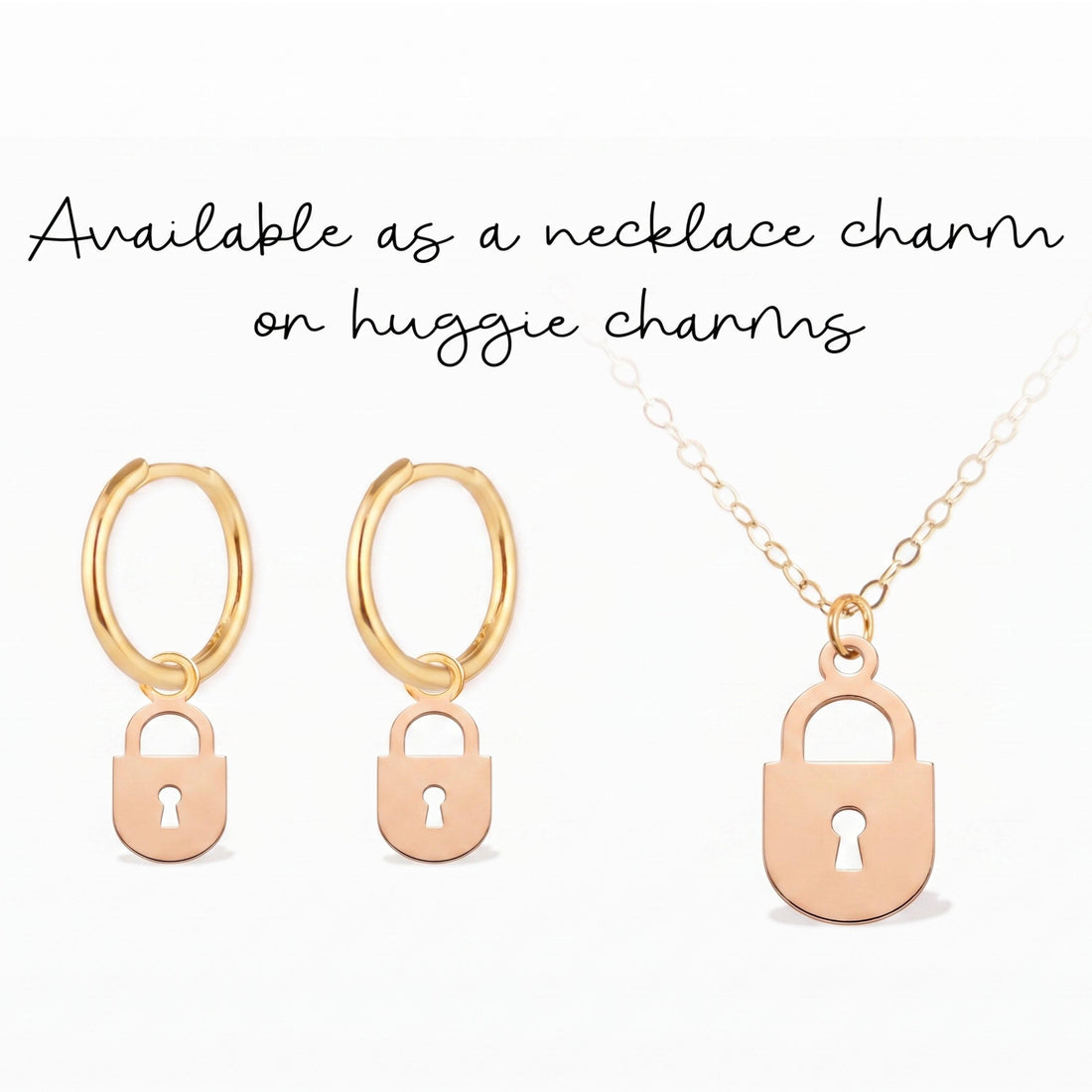 Padlock Key Lock Necklace Charm