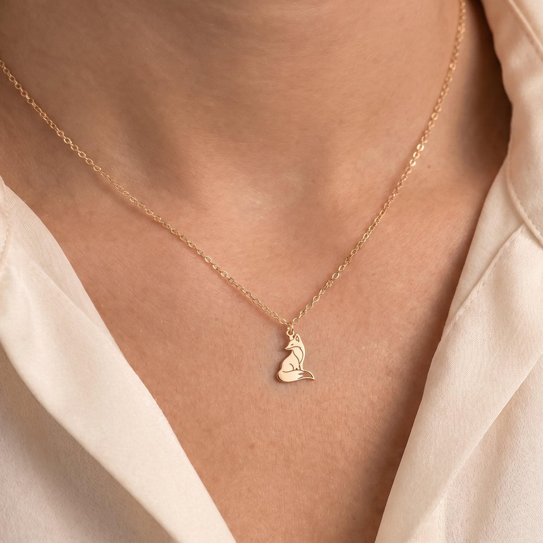 Sitting Fox Necklace Charm